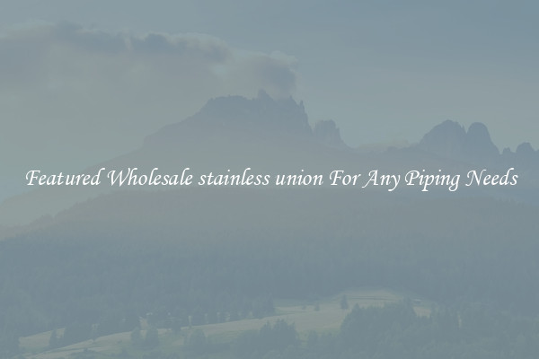 Featured Wholesale stainless union For Any Piping Needs