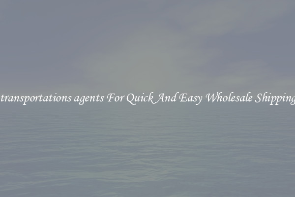 transportations agents For Quick And Easy Wholesale Shipping