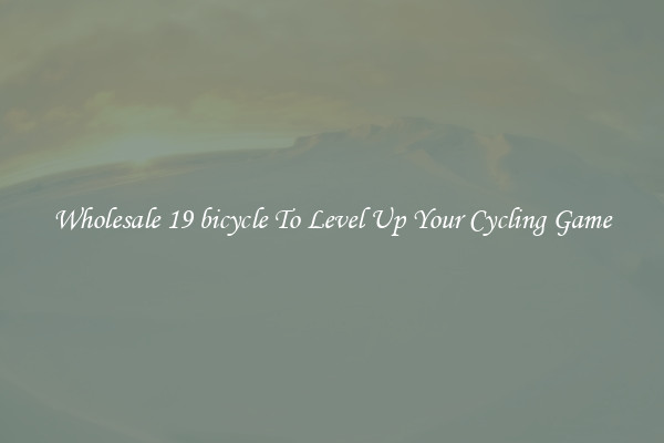 Wholesale 19 bicycle To Level Up Your Cycling Game