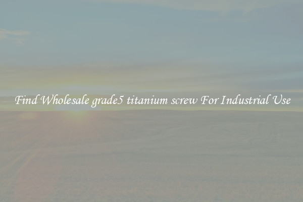 Find Wholesale grade5 titanium screw For Industrial Use